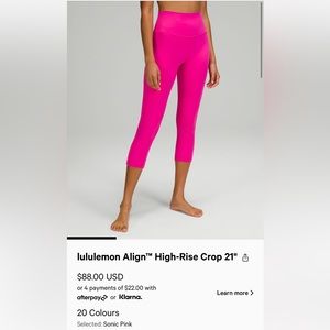 Align Crop 21” Sonic Pink
